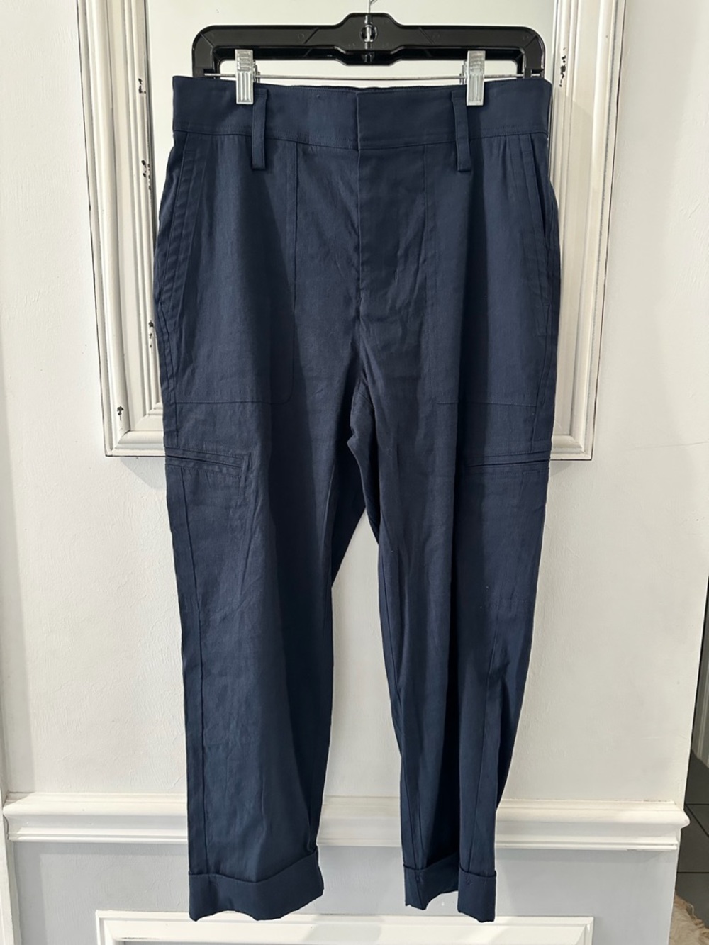 Vince Women’s Linen Blend Cropped Straight Leg Pant